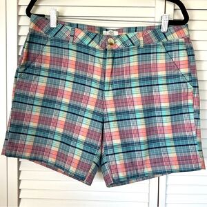 Dockers NWOT Size 12 Women’s Plaid Multi Color Cotton Shorts 6 inch inseam Sz 12